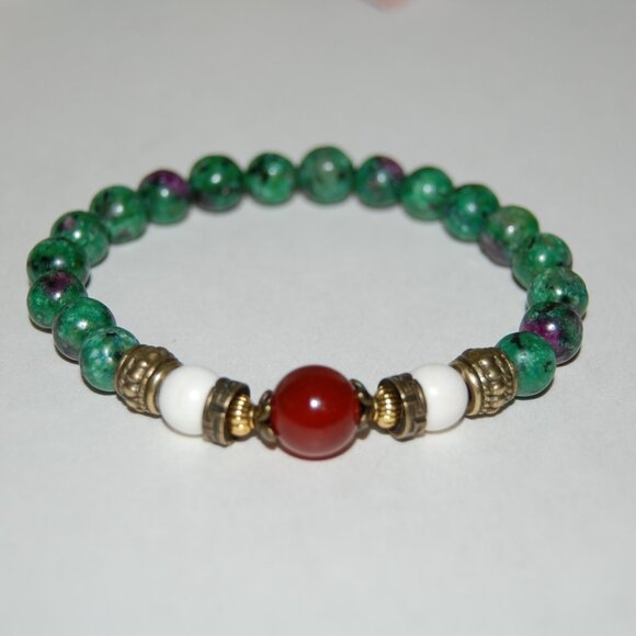 Multicolor Gemstones Bracelet,Stone Beaded Bracelet - Picture 3 of 3